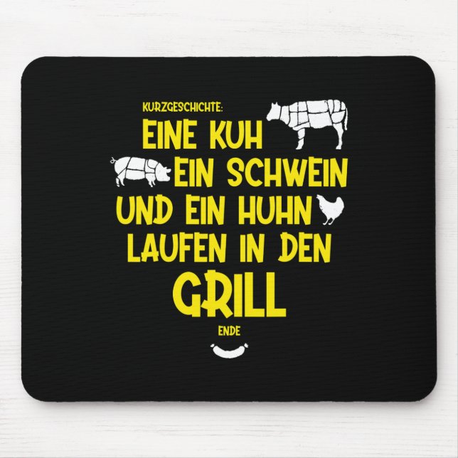 A Cow, A Pig And A Chicken Run Into The Grill - Bb Mouse Pad (Front)