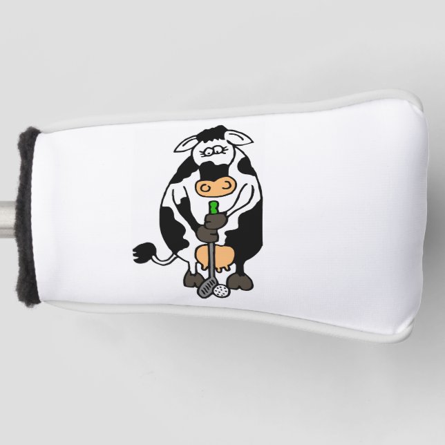 A cow playing golf head cover (Front)