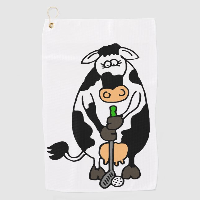 A cow playing golf towel (Front)