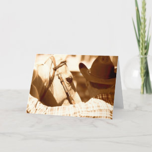 A Cowboy and His Horse Card