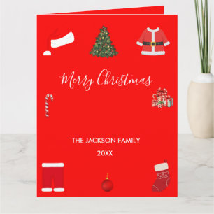 A Cozy Christmas Gathering Set on Warm Red Card