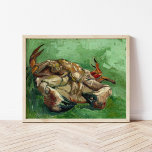 A Crab on Its Back | Vincent van Gogh Poster<br><div class="desc">A Crab on Its Back (1888) by Vincent van Gogh is a striking still-life painting featuring a crab lying on its back, rendered with bold, expressive brushstrokes and a vibrant colour palette. The reddish tones of the crab's shell contrast dramatically with the green and yellow background, creating a vivid and...</div>