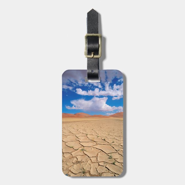 A cracked desert plain luggage tag (Front Vertical)
