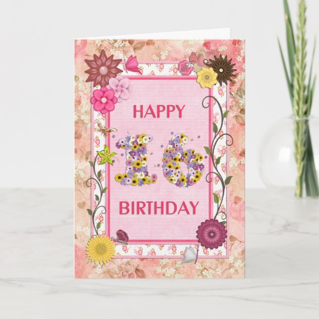 A craft look 16th birthday card (Front)