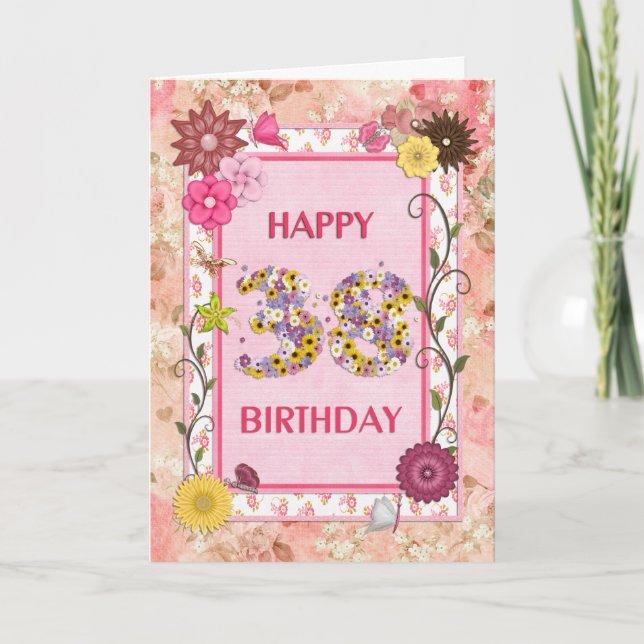 A craft look 38th birthday card (Front)