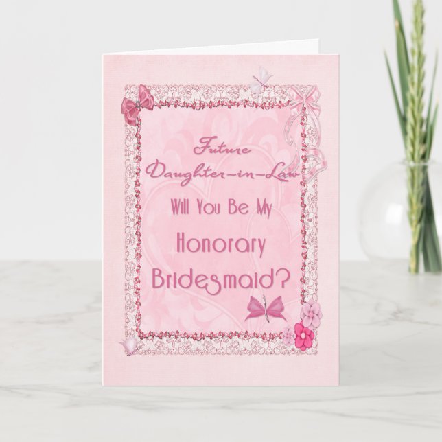 A craft look honorary bridesmaid invitation (Front)