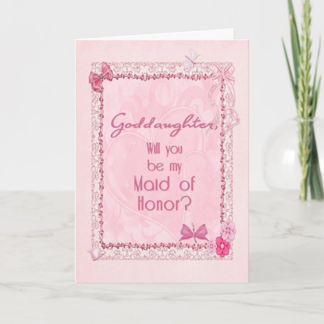 A craft look maid of honour invitation (Front)