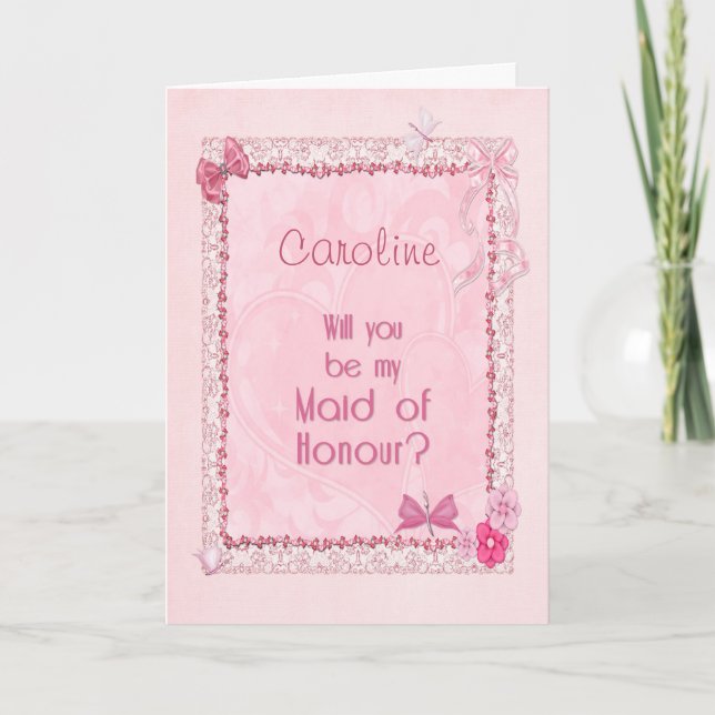 A craft look Maid of Honour invitation (Front)