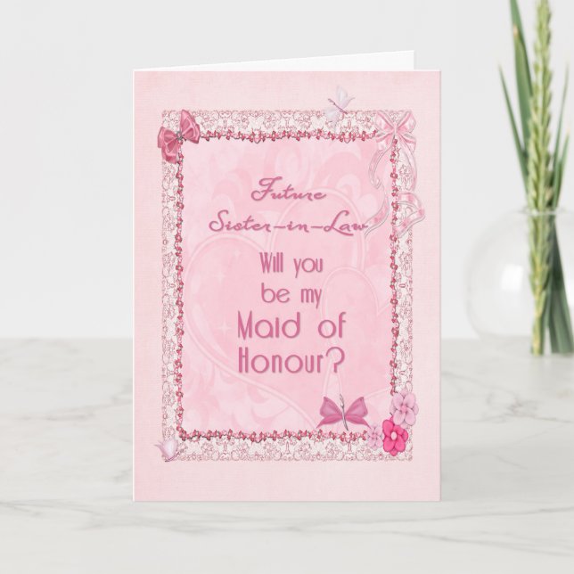 A craft look maid of honour invitation (Front)