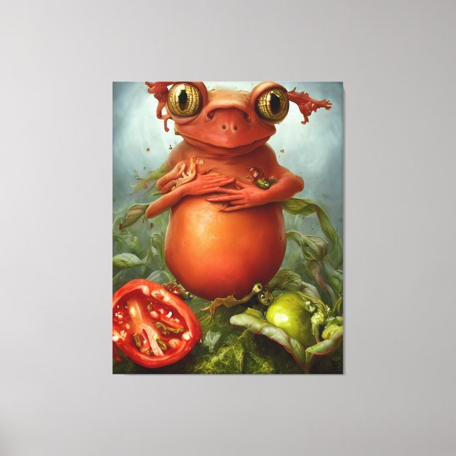 A Creature in the Salad Canvas Print (Front)