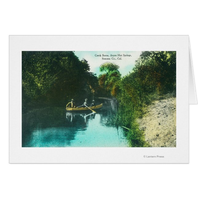 A Creek Scene with Family in a Canoe (Front Horizontal)