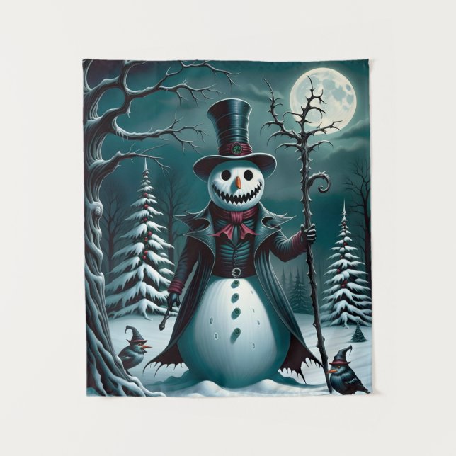 A Creepy Snowman Tapestry (Front)