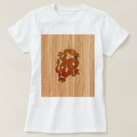 A Crimson Dragon on Bamboo like