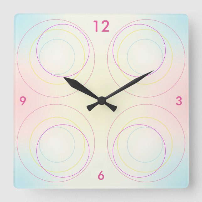 A Crop of Circles Square Wall Clock (Front)
