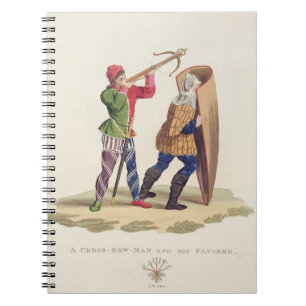 A Cross-bowman and his Paviser, 1433, from 'Ancien Spiral Notebook