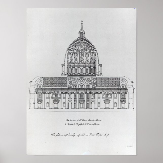 A cross-section of St. Peter's, Rome Poster (Front)
