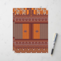 a cross stitch pattern in orange and brown