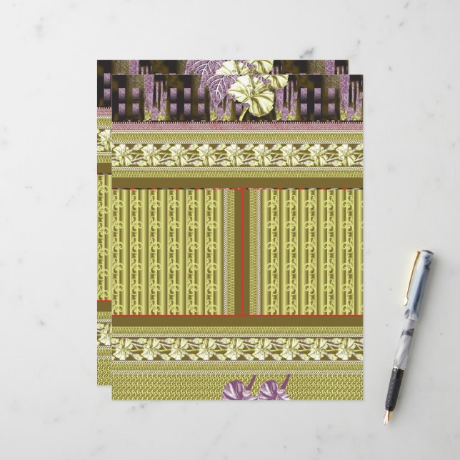a cross stitch pattern of a vase with flowers (Front/Back In Situ)
