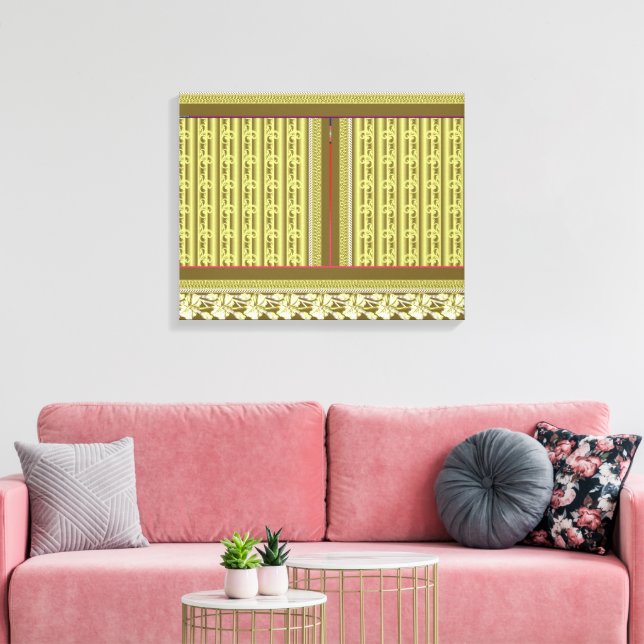  a cross stitch pattern of a vase with flowers canvas print (Insitu(LivingRoom))