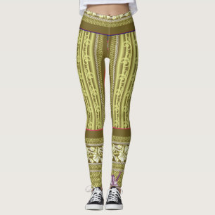  a cross stitch pattern of a vase with flowers leggings