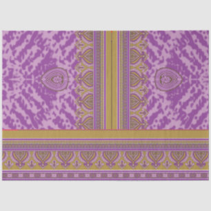 a cross stitch pattern with a purple and yellow b tissue paper