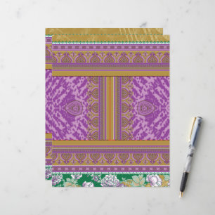 a cross stitch pattern with a purple and yellow ba