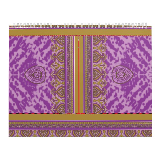 a cross stitch pattern with a purple and yellow ba calendar (Cover)