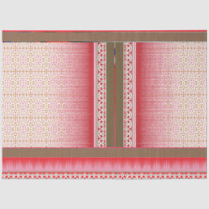 a cross stitch pattern with a red background tissue paper