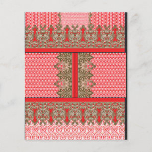 a cross stitch pattern with a red border flyer