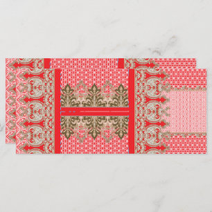 a cross stitch pattern with a red border menu