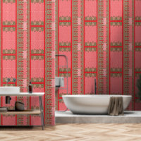 a cross stitch pattern with a red border