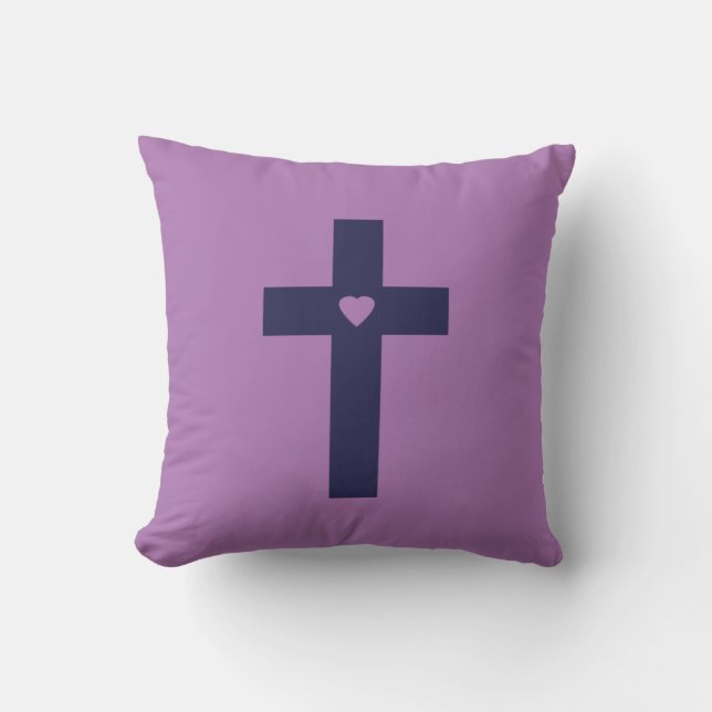 A cross with heart  cushion (Front)