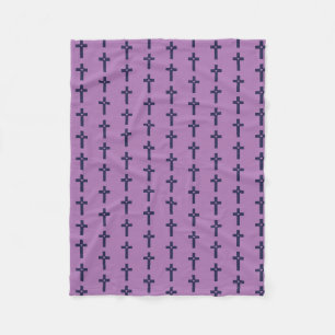 A cross with heart fleece blanket