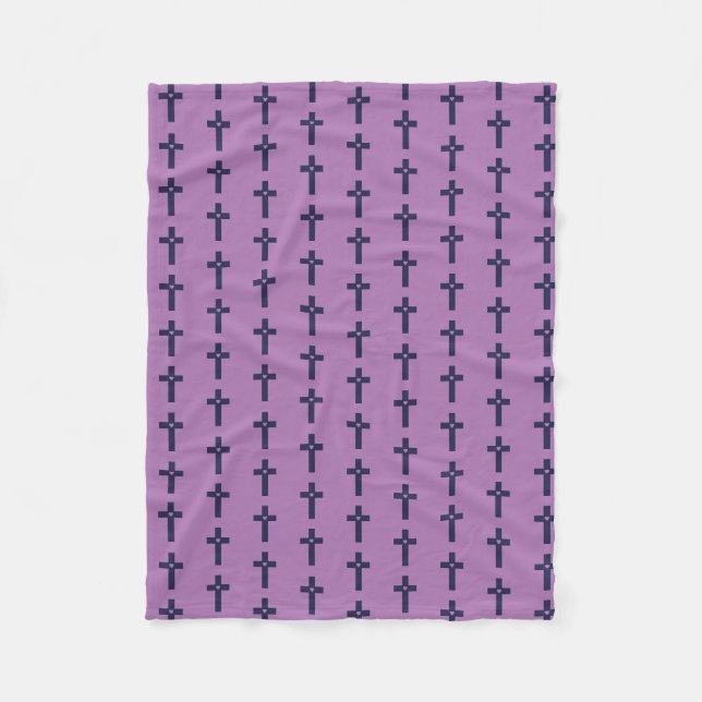 A cross with heart  fleece blanket (Front)
