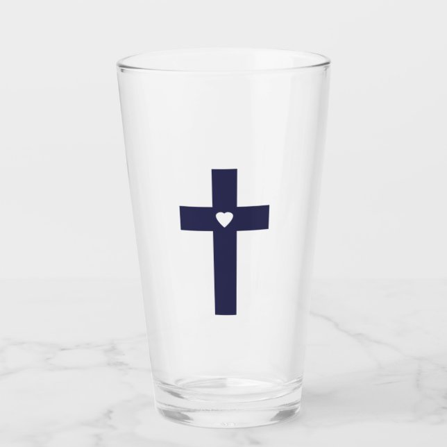 A cross with heart  glass (Front)