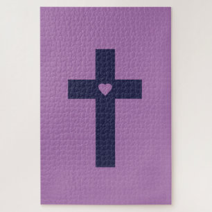 A cross with heart jigsaw puzzle
