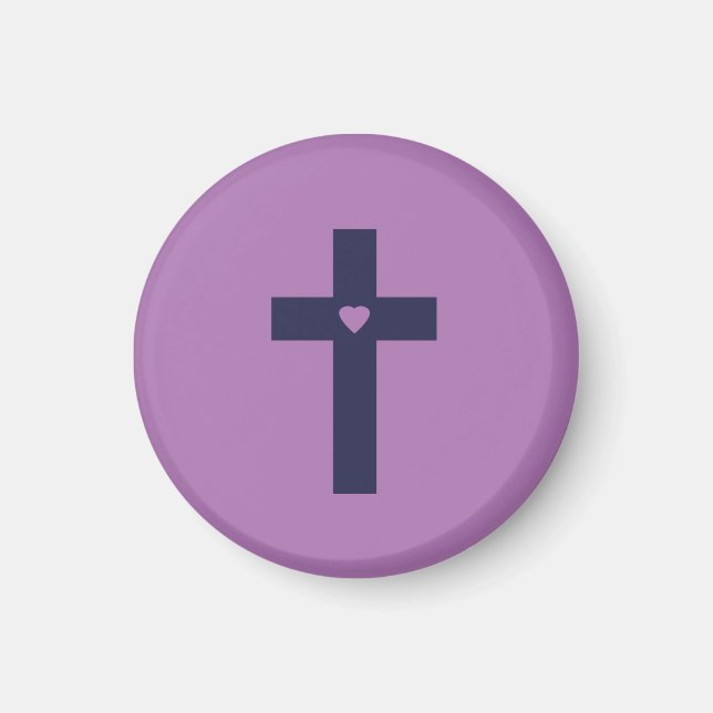 A cross with heart  magnet (Front)