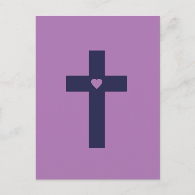 A Cross With Heart Sacred Love Art Postcard (Front)