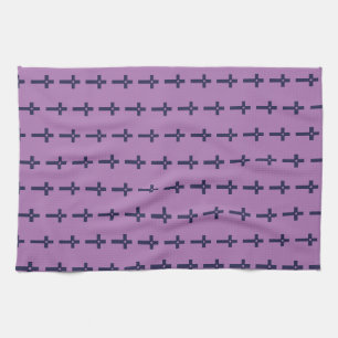 A cross with heart tea towel