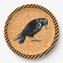A Crow or Raven Halloween Orange and Black