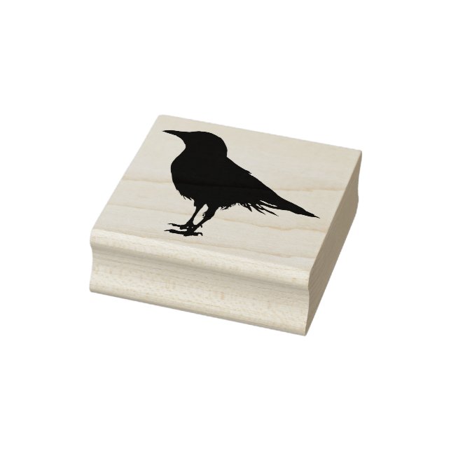 A crow standing in silhouette rubber stamp (Stamp)