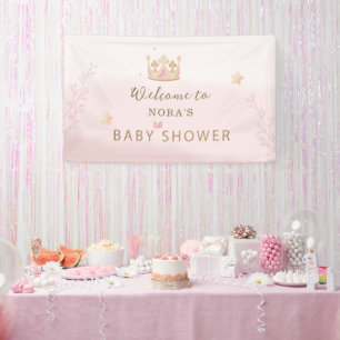 "A Crown For Princess" Pastel Shade Baby Shower  Banner