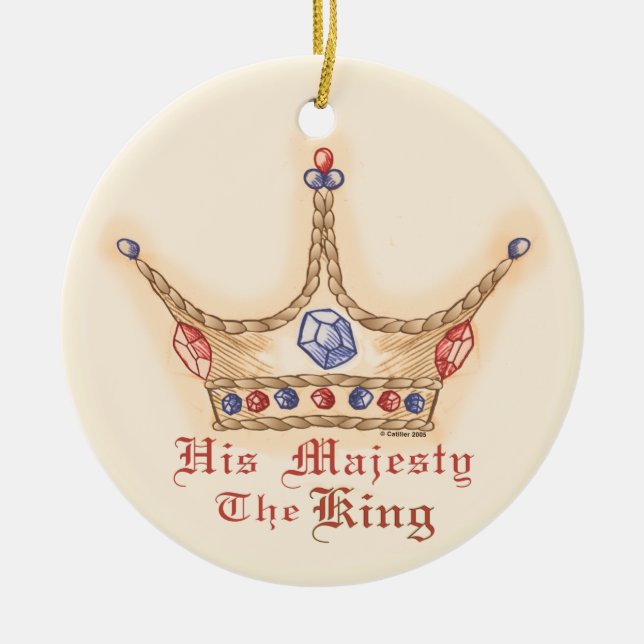 A Crown His Majesty King Ceramic Tree Decoration (Front)