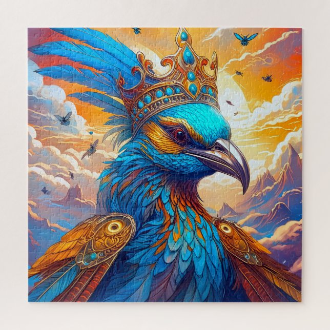 A crowned bird children's jigsaw puzzle (Vertical)