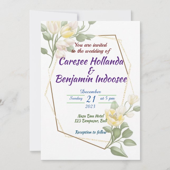 A Crucial Checklist for a Successful Wedding -  Invitation (Front)