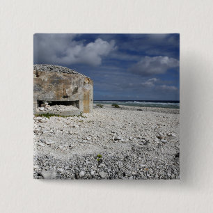 A crumbling bunker 15 cm square badge