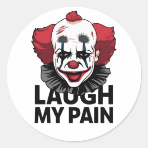 A crying clown face classic round sticker