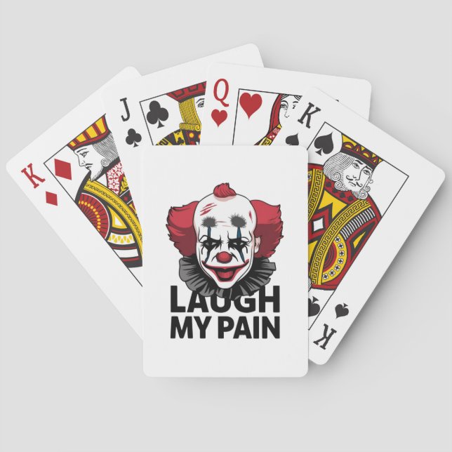 A crying clown face			 playing cards (Back)