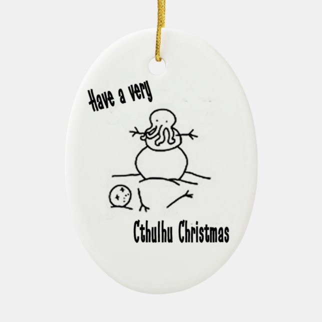 A Cthulhu Xmas Ceramic Tree Decoration (Front)