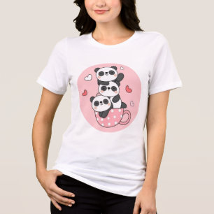 A Cup Full of Panda Love Stacked With Cuteness Pan Tri-Blend Shirt